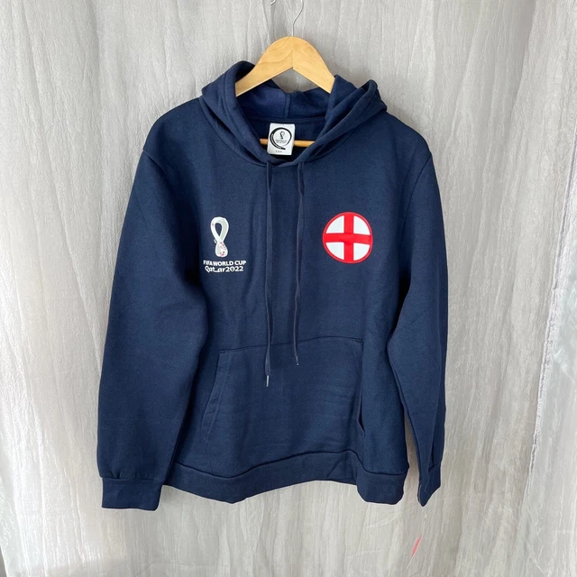 *BNWT* FIFA WORLD CUP QATAR 2022 Navy Blue LARGE England Hooded Jumper Hoodie
