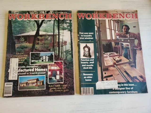 Planos de construcción, revista Workbench, octubre de 1978, octubre de 1979, lote de 2, vintage