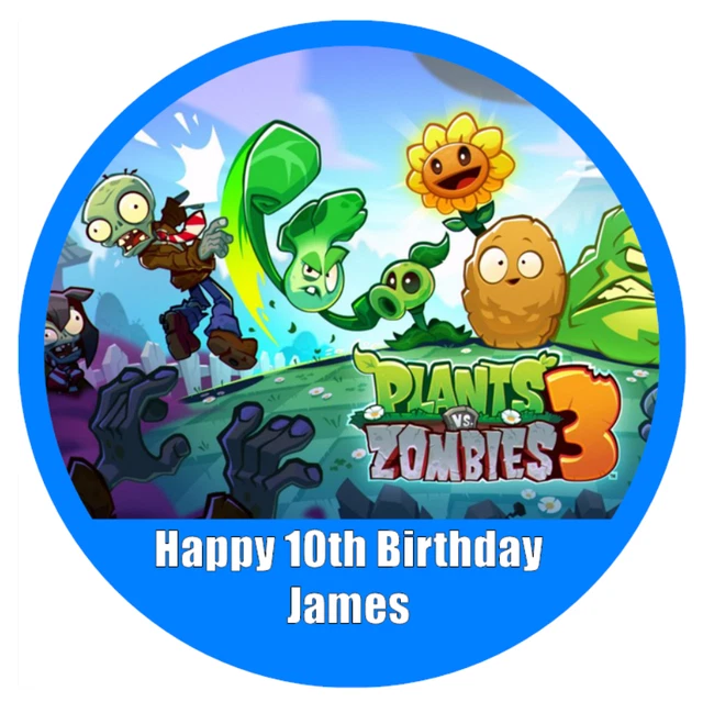 PLANTS VS ZOMBIES Edible Cake Toppers Wafer Cake & Cupcake Decoration ...
