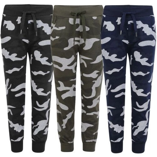 Bambini Mimetico Pois Stampa Pantaloni Tuta da Corsa Ragazzi 3-14