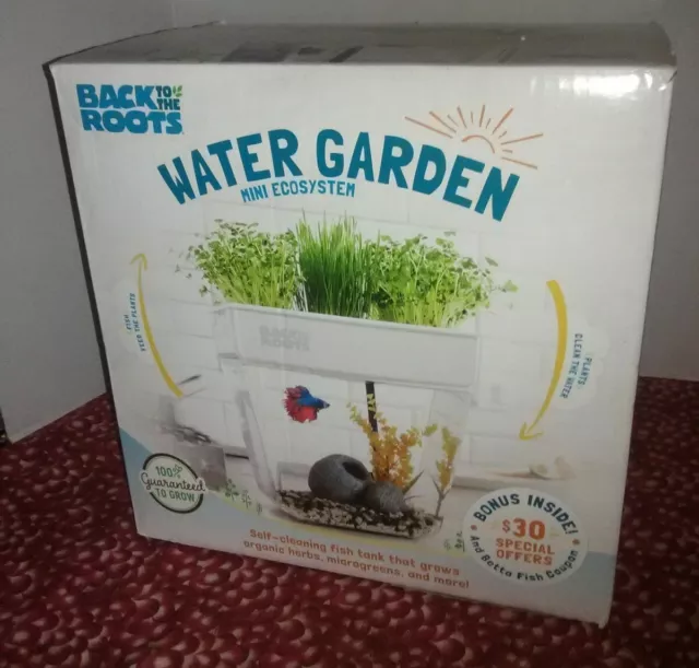 Self Cleaning Fish Tank Mini Aquaponic Ecosystem Mess-Free Planter Indoor Garden