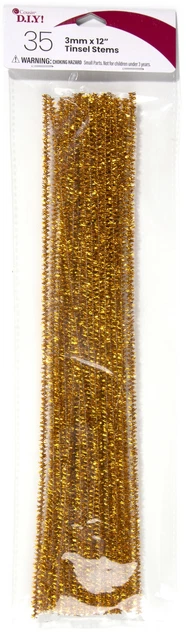 Vástagos de oropel 3mmx12" 35/paquete dorado -4000089-06