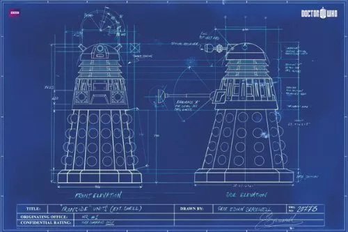 Doctor Who - Dalek Blue Prints Poster 36 x 24in Doctor Who - Dalek Blue Prints Poster 36 x 24in