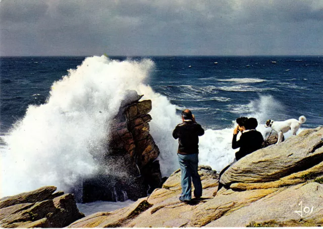 Cpsm Effet De Vague Sur La Cote Sauvage De Quiberon