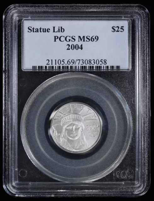 2004 1/4 oz Platinum Eagle PCGS MS69 $25 Statue Liberty Coin/Bullion