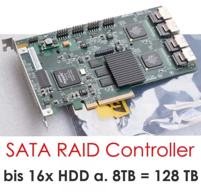 16x Pcie SATA Raid Contrôleur Lsi 3ware 9650SE-16ML +16x Câble F À 128 TB HDD