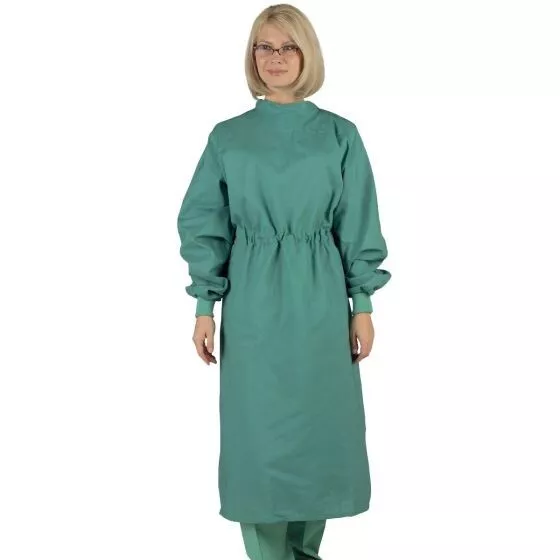 Medline Cotton Tunnel Belt Medical Gown Jade Green 2XL 1Ct