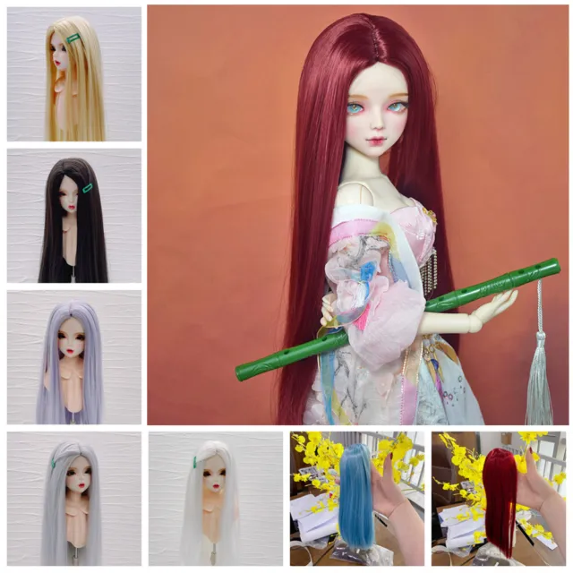Male / Female Long Straight Soft Wig Hair for 1/3 1/4 1/6 BJD Dolls Accessories