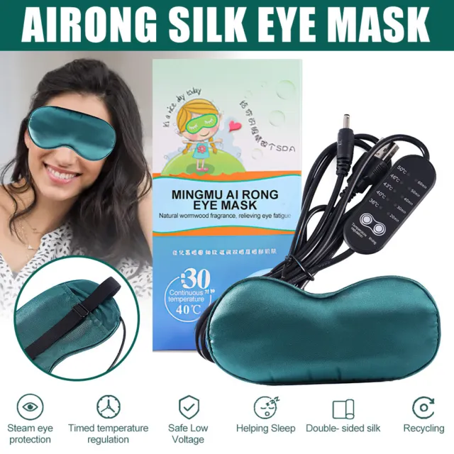 100% Pure Mulberry Silk Sleeping Sleep Eye Mask Blindfold Lights Out Travel AU