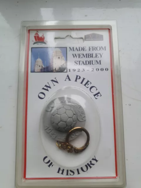 Old  Wembley Stadium material keyring , own a piece of history, coa. rare.