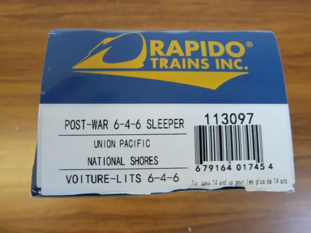 Rapido – HO Scale – Union Pacific (UP) – 6-4-6 Sleeper – National Shores