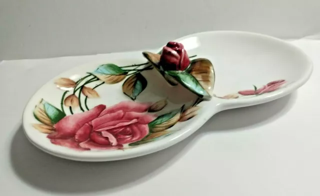 Collectible ESD Japan Hand Painted Candy Dish c.1950s Raised Floral Motif