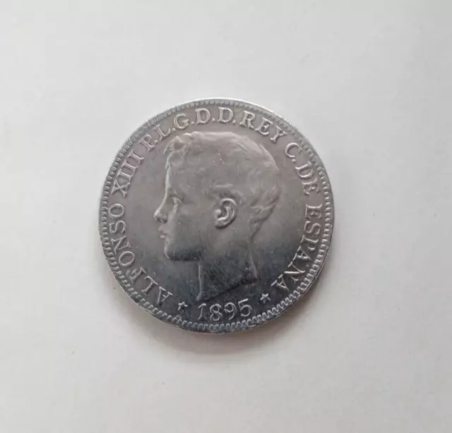 Coin 1 peso  1895 Alfonso XIII Puerto Rico