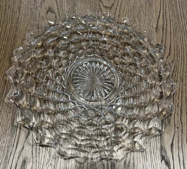 Fostoria American Vintage Clear Glass 13” Platter. GORGEOUS!