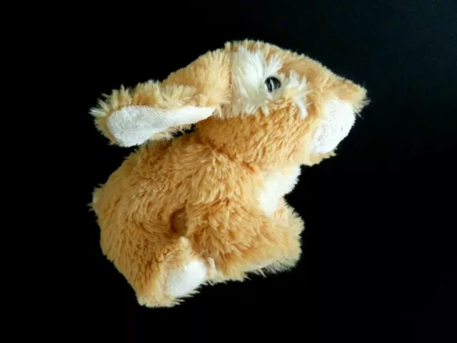 A6- DOUDOU PELUCHE MAX et SAX LAPIN BEIGE BLANC 18cm - BRUIT HS - TTBE