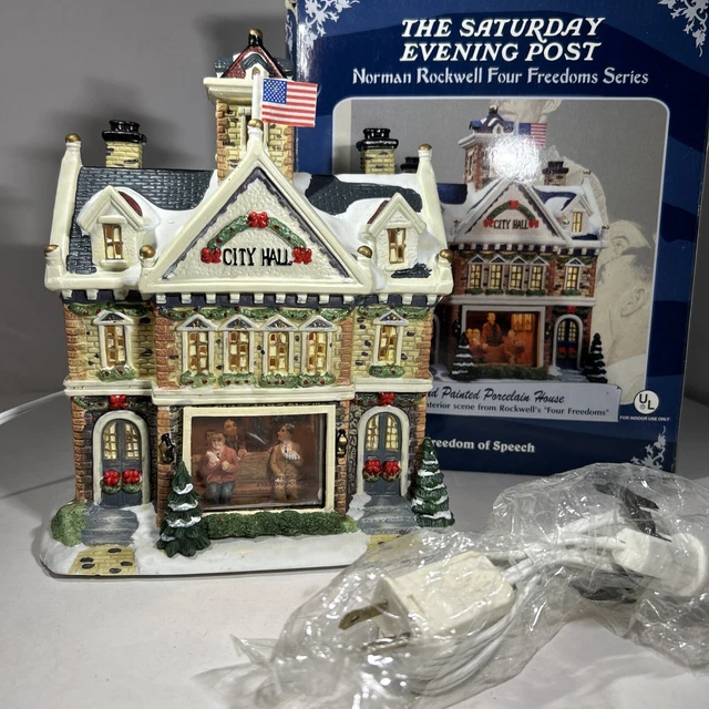 SATURDAY EVENING POST Norman Rockwell City Hall Freedom Of Speech