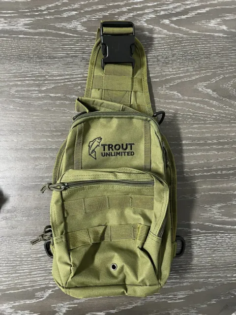 TROUT UNLIMITED TACTICAL Sling Pack Green Fishing Outdoors