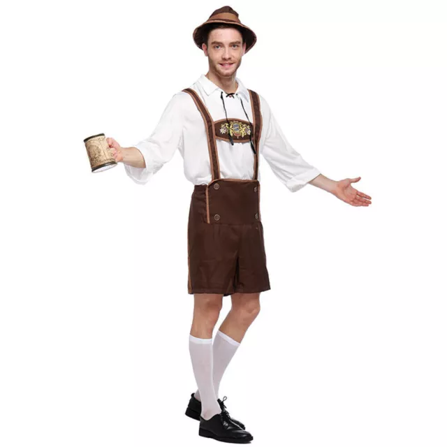 Costume uomo Oktoberfest pantaloni di pelle tedesco bavarese birra Octoberfest abito elegante*
