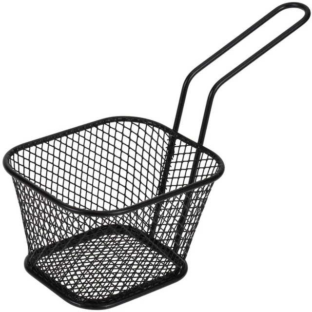 1Pcs  Square Fry Baskets Stainless Steel French Fries Mesh Fryer Serving BaX8
