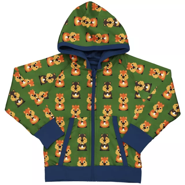 Maxomorra Kinder Hoodie Wende-Sweatjacke Gr. 92-116 Cardigan Garden Squirrel