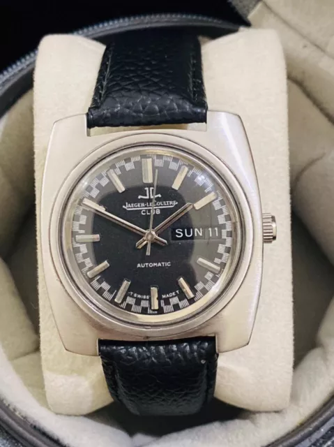 JAEGER LECOULTRE CLUB Automatic Cal.AS 1916 Day/Date Black Dial Mens ...