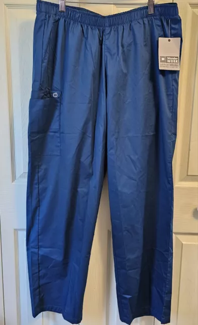 NWT WonderWink Wonder Work (501X) Womens Size 2X Caribbean Blue Scrub Pants