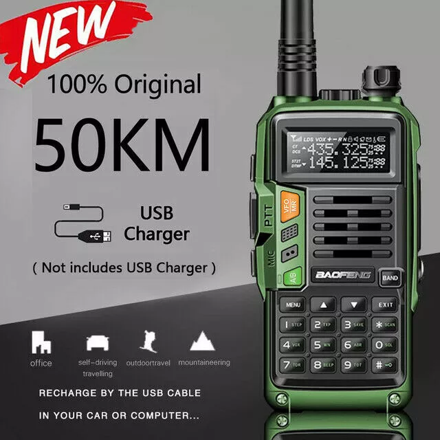 Baofeng Tri-Band Vhf/Uhf Two Way Walkie Talkie Hand Funkgeräte 10Watt 2800Mah De