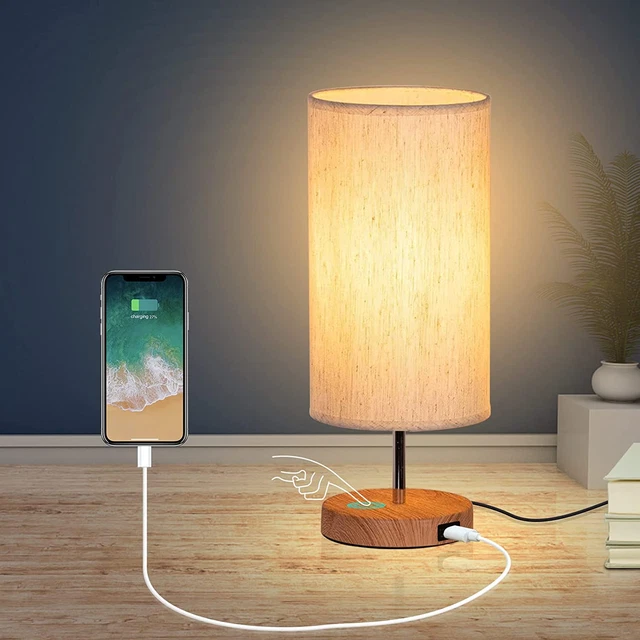 Lampe de bureau  avec ports de charge usb, contrôle tactile 3 températures