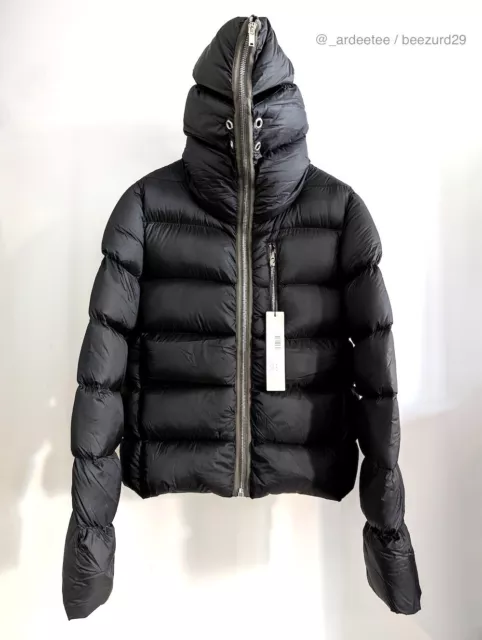 *New* Rick Owens Gimp Puffer Down Jacket Full Zip Fw22 Strobe Runway (Black, 48)