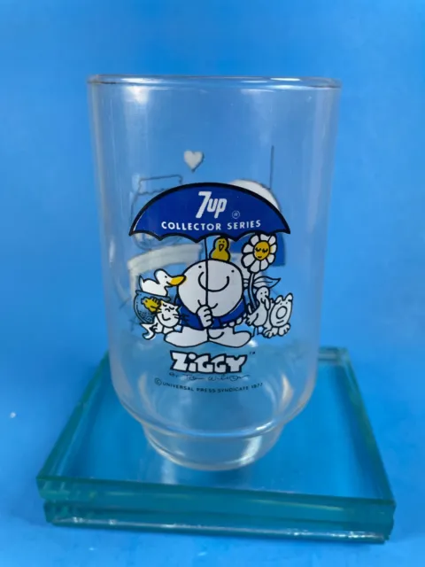 Ziggy 7up Promotional Glass 1977 Here's to Good Friends 16 oz By Tom Wilson C63