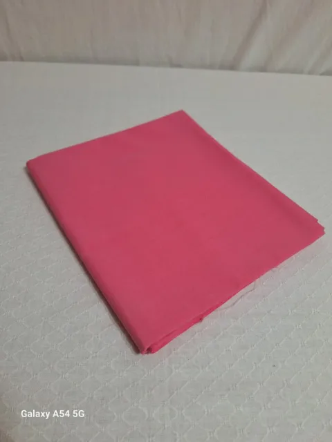Vintage Neon Pink Cotton Fabric Medium Weight 79"L x 45"W Unbranded 1970's
