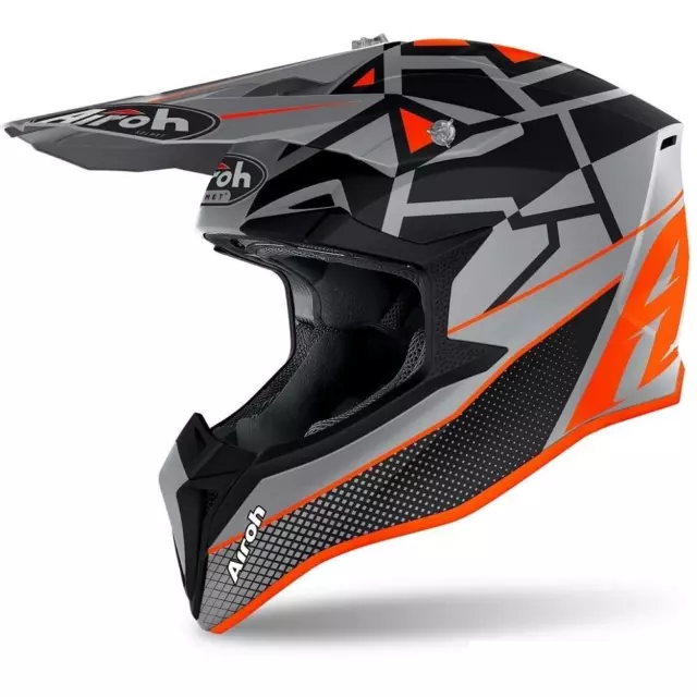 Airoh Wraap Mood Motocross Helmet Off Road Enduro Quad Dirtbike ATV Blue Orange