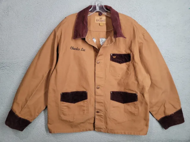 King Ranch Classic Kineno Cotton Canvas Corduroy Collar Ranch Western Jacket L T