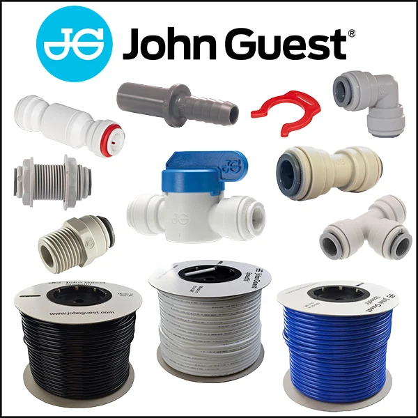 JOHN GUEST 3/8& Push Fit fittings for drinks Dispense, Ro Units, Beer