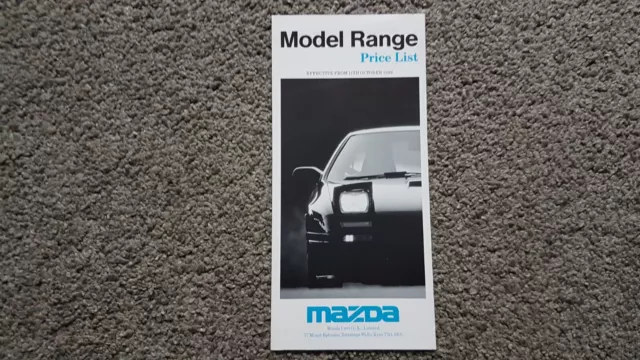 Mazda Price List Sales Brochure 1989