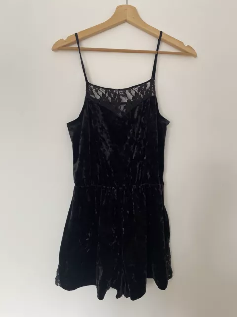 TopShop velvet Lace playsuit size 6 petite