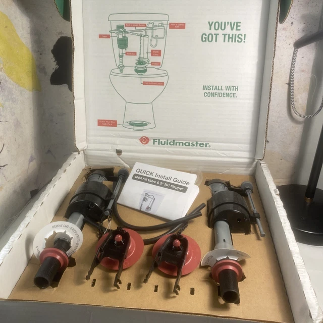NEW 400A FLUIDMASTER Universal Toilet Fill Valve & 2" 501 Flapper Kit