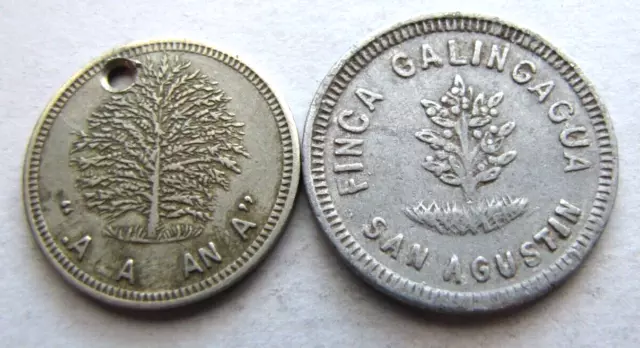El Salvador - Pair of tokens as pictured.