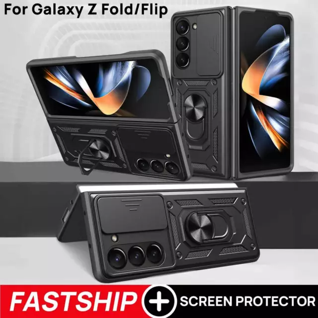 For Samsung Galaxy Z Flip Fold 5 4 5G Case Shockproof Rugged Ring Holder Cover
