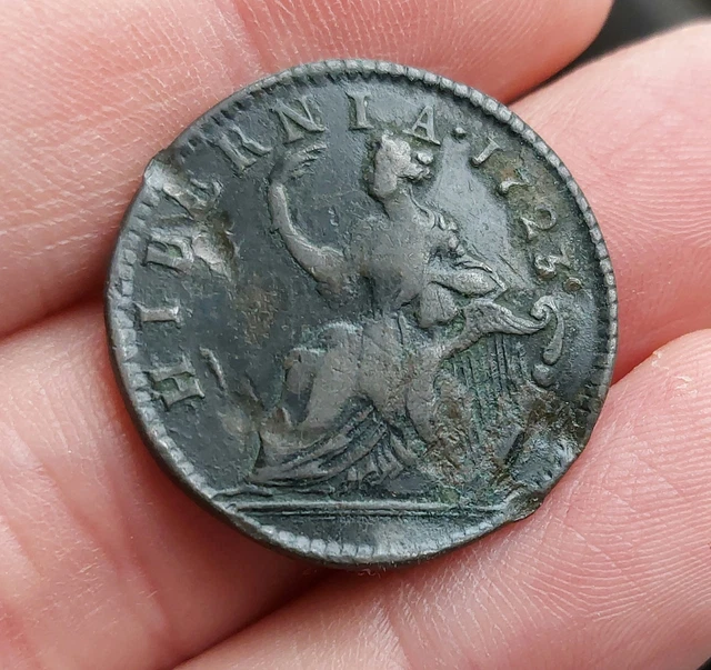 RARE 1723 IRELAND Half Penny I