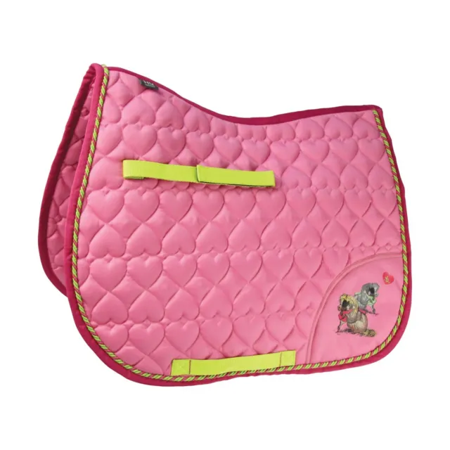 Shetland Saddle Pad Thelwell Collection Saddle Cloth Pink with Lime ONE ONLY