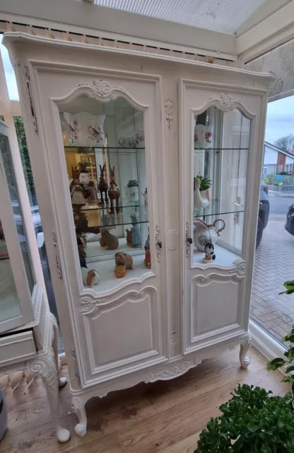 Shabby Chic Vintage display cabinet with glass doors