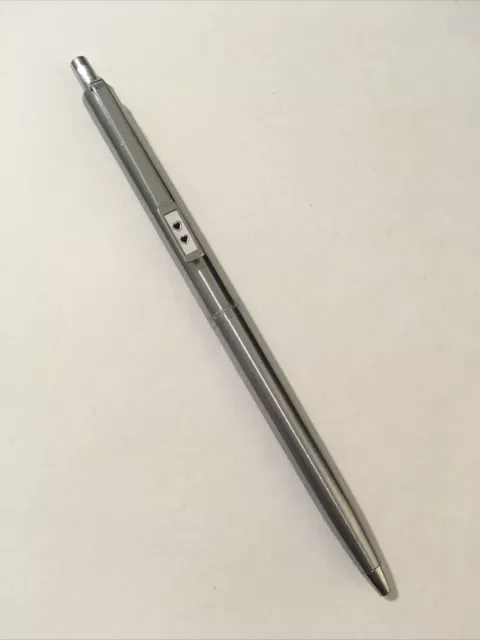 Vintage Paper Mate Stainless Steel Chrome Trim Ballpoint Pen-Usa-Blue Ink.