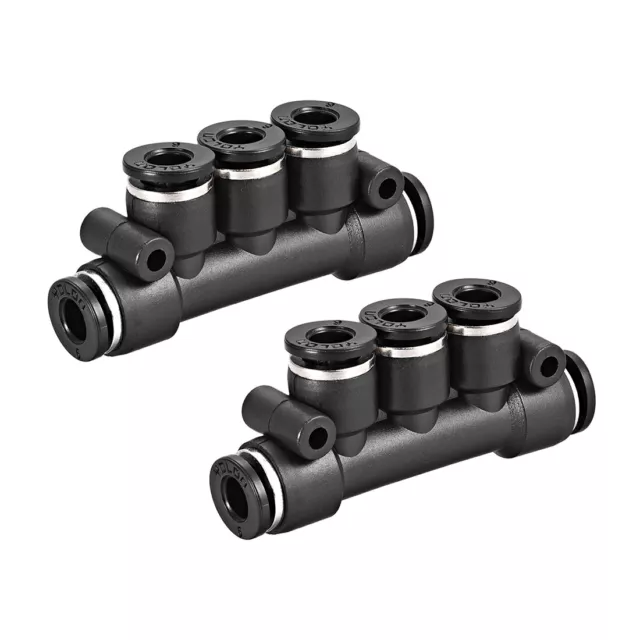 Push to Connect Inline Manifold Union Tube Fitting, for 6mm Tube OD 2pcs