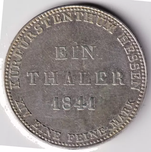 Hessen 1 Taler 1841 Wilhelm II u. Friedrich Wilhelm 1831-1847, fast vorzüglich