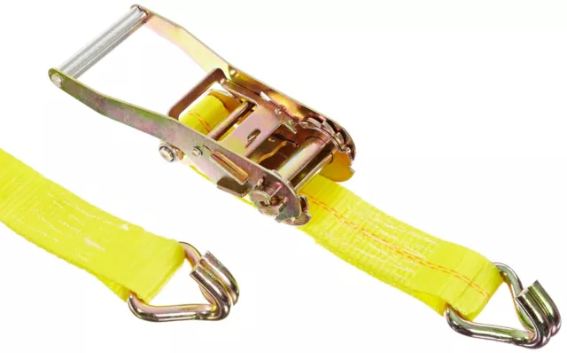 Indusco 90300048 Polyester Ratchet Tie Down with Finger Hooks, 3335 lbs Capac...