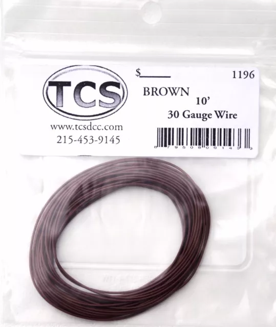 Wire 30awg 10 foot length Brown, seven strand wire outside diameter 0.026".