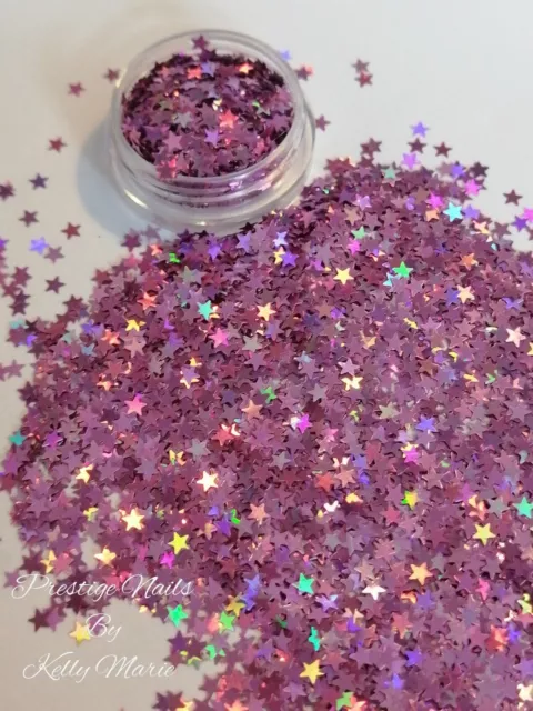 2ml Pot Lilac Holographic Stars 3mm Sequins Crafts Resin Embellishments Xmas