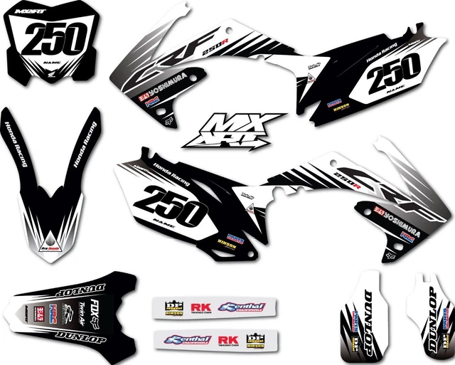 Honda CRF 250 2010 2011 2012 2013 Kit d'autocollants graphiques...