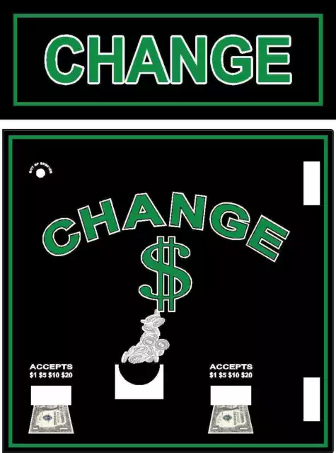 Change machine decal with Marquee fits American Changer 6000 6001 (new style)